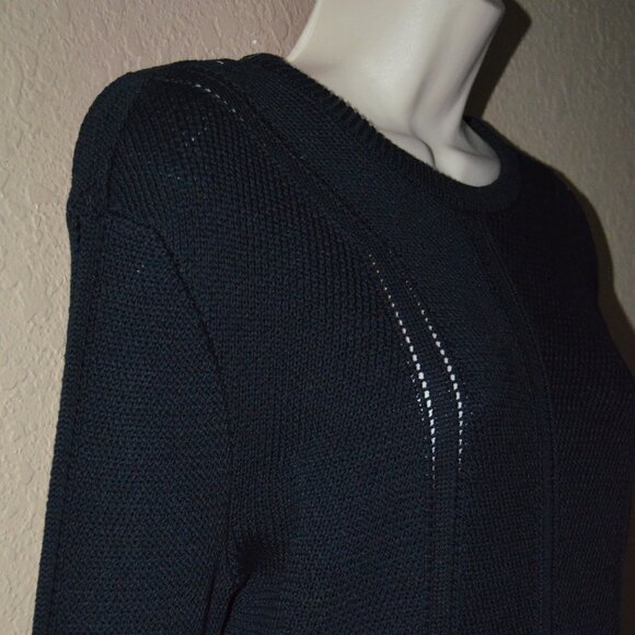 NWOT Sz M Jonathan Simkhai Navy White Blouse Contrast Sweater - Picture 3 of 6